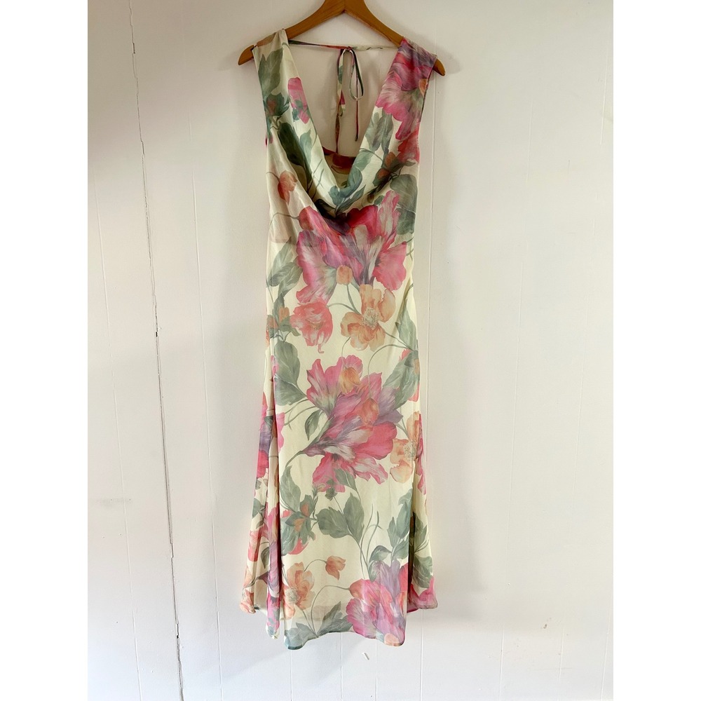 Peppermayo Role Model Maxi Cowl Neck Dress in Yellow Peony Sz 6 - Picture 3 of 6